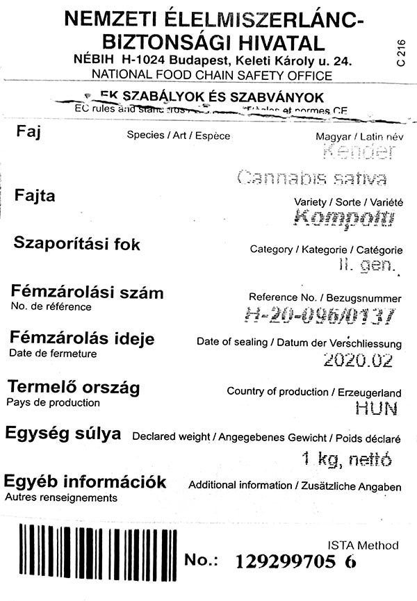 CBD - EU cert.  - semilla marihuana
